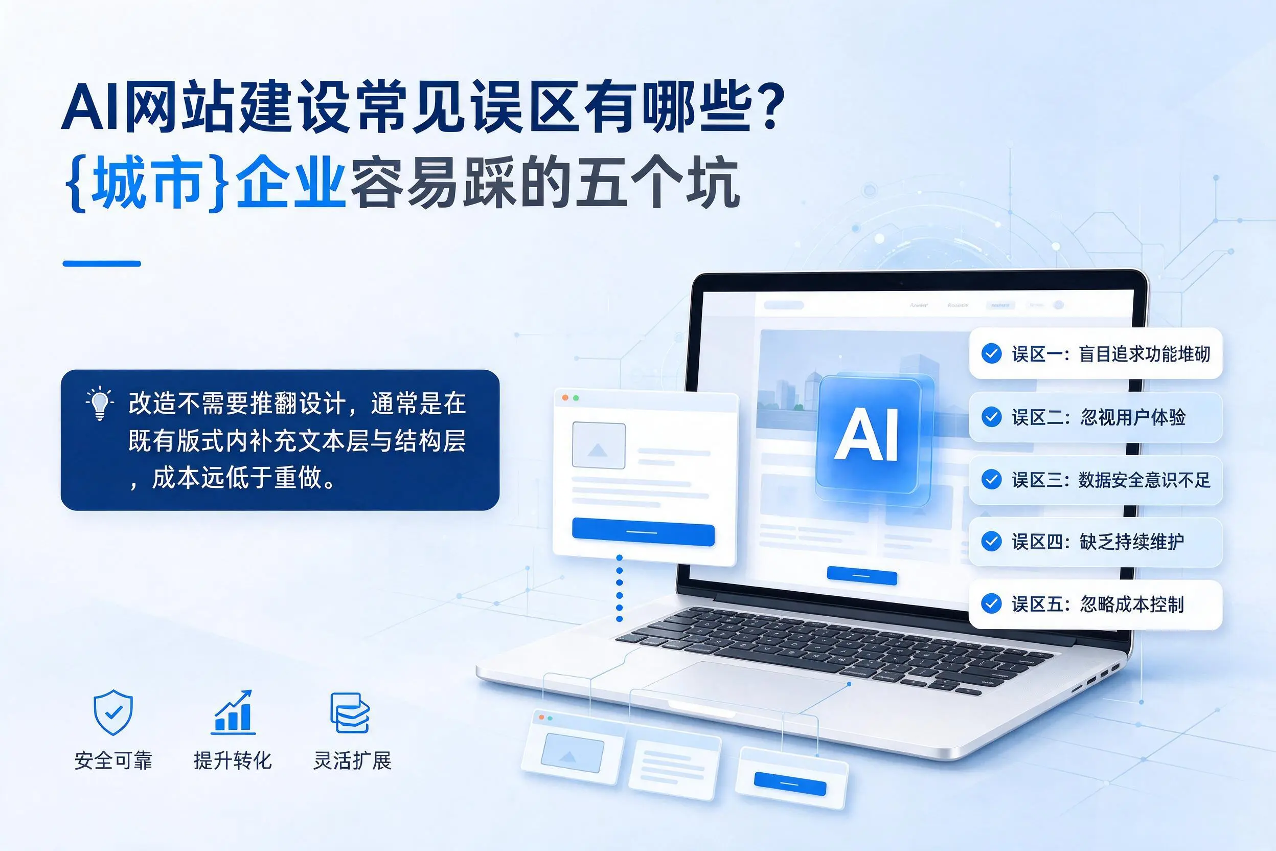 AI网站建设常见误区有哪些？邵阳企业容易踩的五个坑