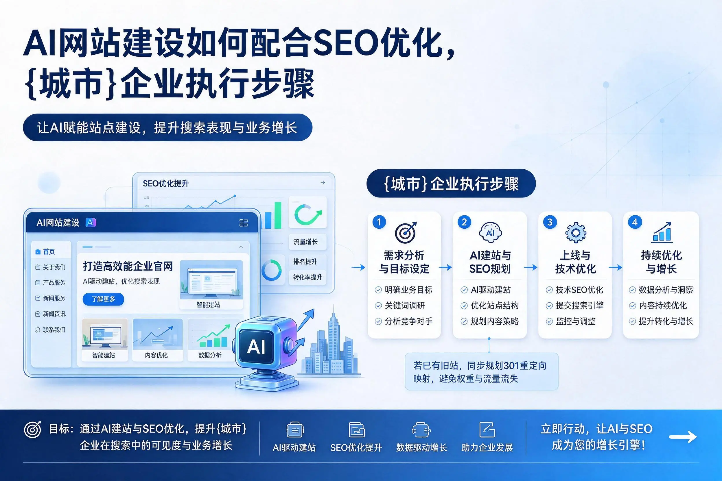 AI网站建设如何配合SEO优化，邵阳企业执行步骤