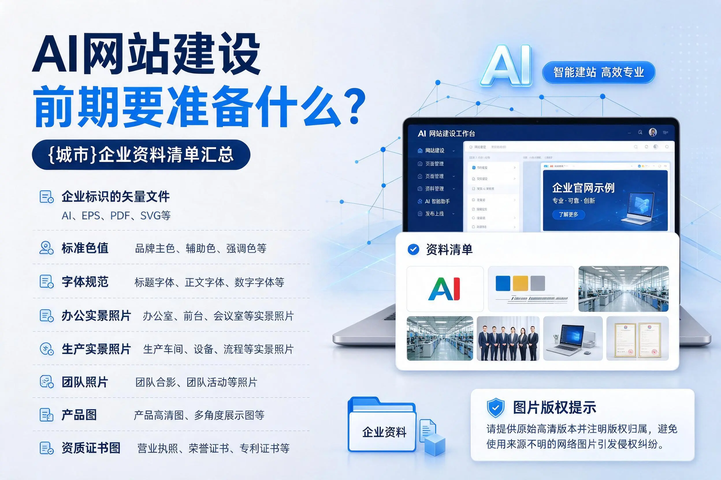 AI网站建设前期要准备什么？邵阳企业资料清单汇总