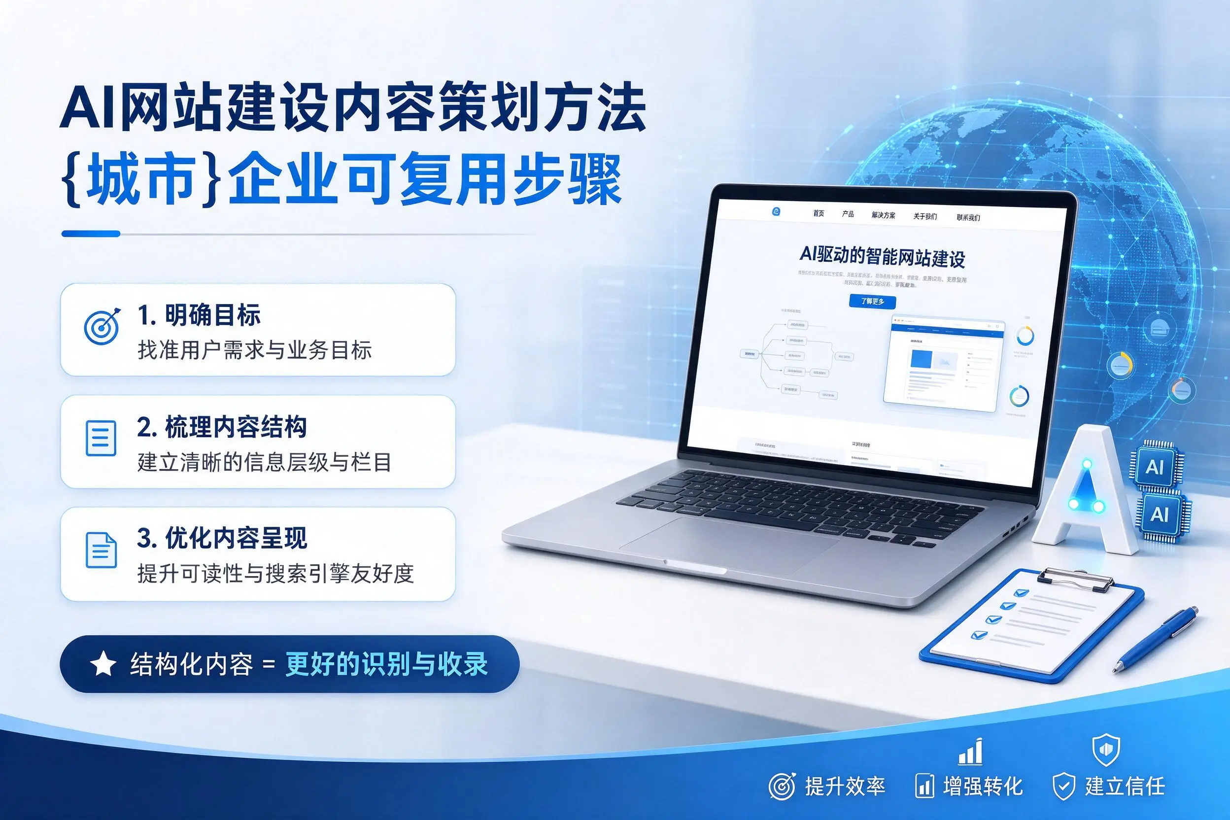 AI网站建设内容策划方法,邵阳企业可复用步骤