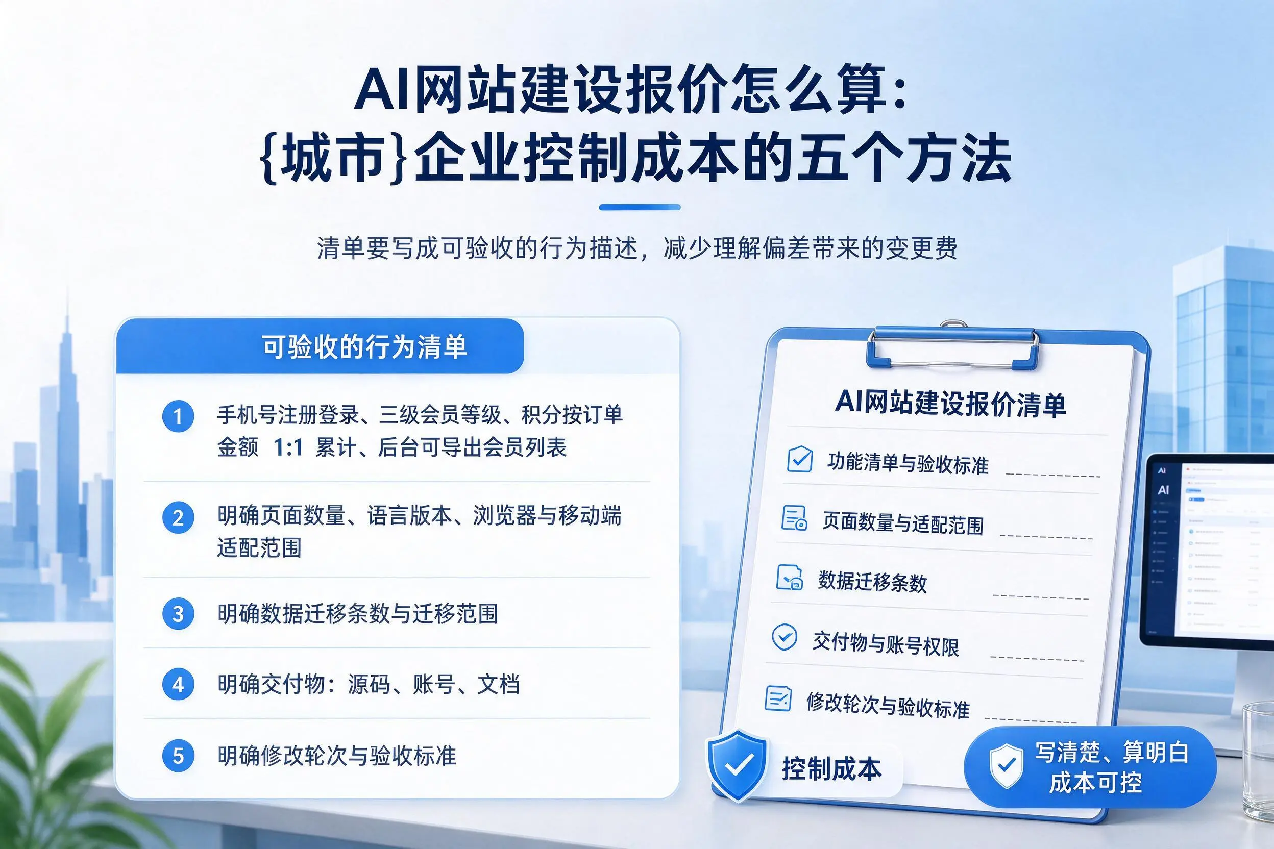 AI网站建设报价怎么算:邵阳企业控制成本的五个方法